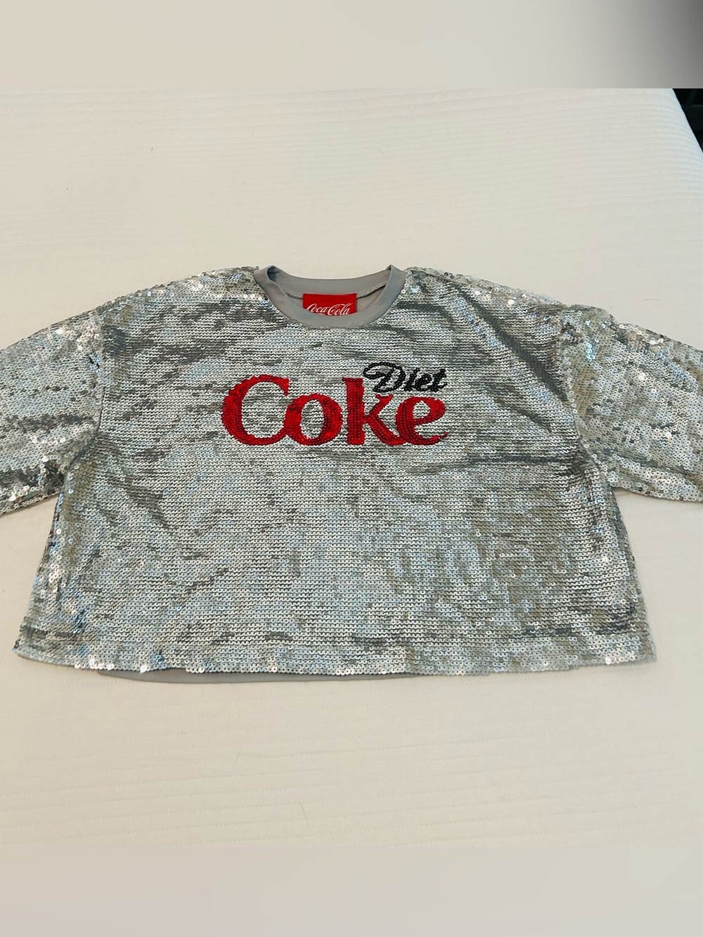 Women's Sequin Diet Coke Crop Top Forever 21 Size Medium